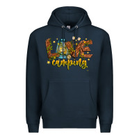 Navy Love Camping Premium Hoodie - CowhideDigitalArt