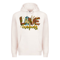 Pale Pink Love Camping Premium Hoodie - CowhideDigitalArt