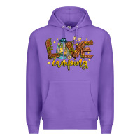 Purple Love Camping Premium Hoodie - CowhideDigitalArt