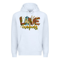 White Love Camping Premium Hoodie - CowhideDigitalArt
