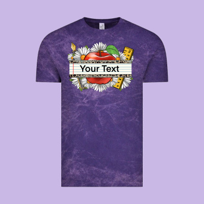 Floral Teacher Custom Name Vintage Tee Designed By Cowgirlartshop