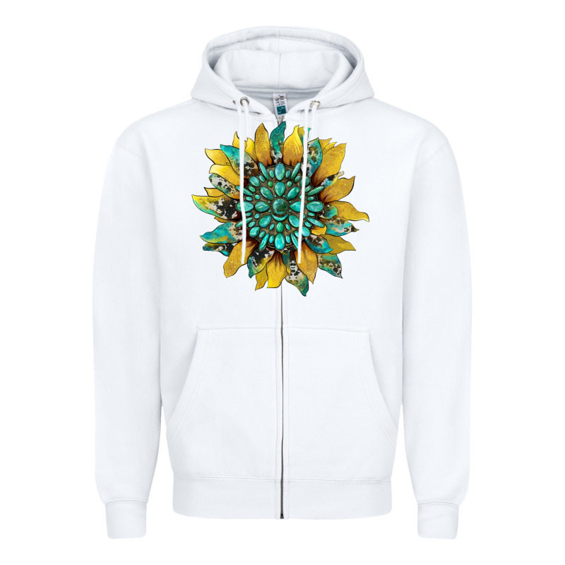 Sunflower With Gemstone And Cowhide Zipper Hoodie by Artiststas | Teevron