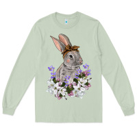 Matcha Easter Day Flowers bunny Long Sleeve Tee - OliviaCreatesArt