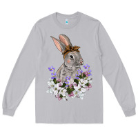 Moon Dust Easter Day Flowers bunny Long Sleeve Tee - OliviaCreatesArt
