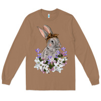 Toasted Coconut Easter Day Flowers bunny Long Sleeve Tee - OliviaCreatesArt