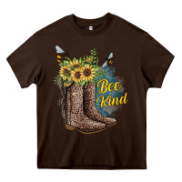 Chocolate Brown Bee Kind Heavy Core Tee - JahusDesignShop