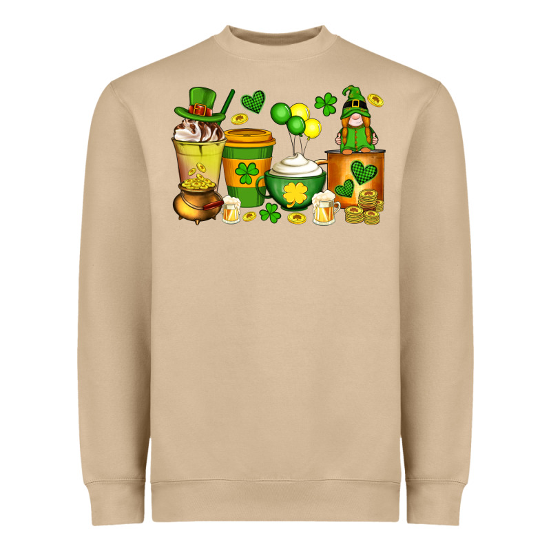 St Patrick's Day Coffee Cups With Gnome Heavyweight Sweatshirt by Artiststas | Teevron