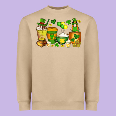 St Patrick's Day Coffee Cups With Gnome Heavyweight Sweatshirt Designed By Artiststas