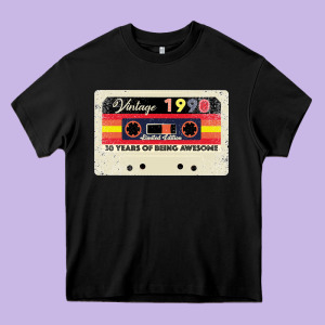 30th Birthday 30 Years 1990 Retro Tape Cassette Heavy Core Tee Designed By Bettercallsaul