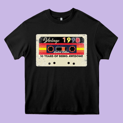 30th Birthday 30 Years 1990 Retro Tape Cassette Heavy Core Tee Designed By Bettercallsaul