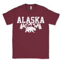 Burgundy Alaska Mountains Forest Hunting Usa Classic Tee - longCreatives