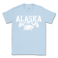 Dusty Blue Alaska Mountains Forest Hunting Usa Classic Tee - longCreatives