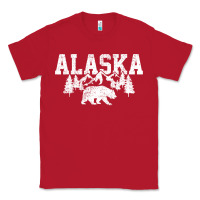 Red Alaska Mountains Forest Hunting Usa Classic Tee - longCreatives
