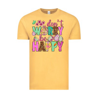 Vintage Mustard Don't worry be happy Easter Day Vintage Tee - HowdyJamesFarm