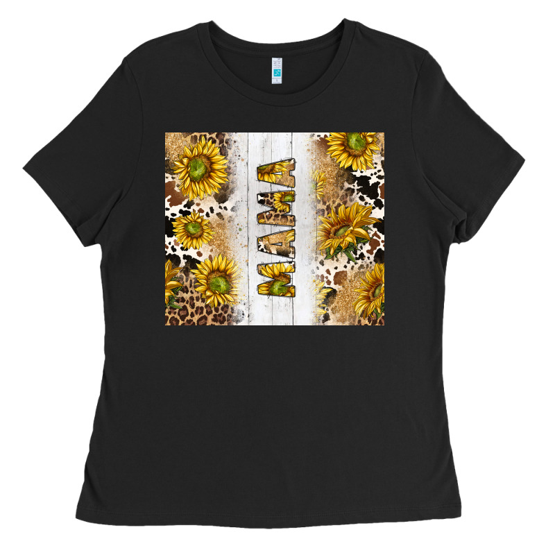 Western Mother's Day Mama With Cowhide And Sunflowers Tumbler Tbs Ladies Tee by TumblerDesignByShophia | Teevron