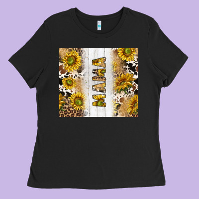 Western Mother's Day Mama With Cowhide And Sunflowers Tumbler Tbs Ladies Tee Designed By Tumblerdesignbyshophia