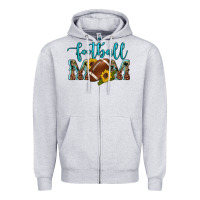 Heather Grey western leopard camouflage sunflowers  glitter mom football Zipper Hoodie - Artiststas