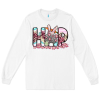 White Easter Day Hop bunny Long Sleeve Tee - OliviaCreatesArt