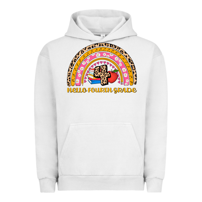 Back To School Rainbow Hello Fourth Grade Urban Hoodie by AdoDesignShop | Teevron