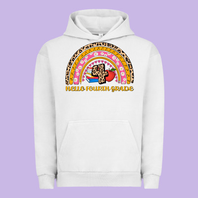 Back To School Rainbow Hello Fourth Grade Urban Hoodie Designed By Adodesignshop