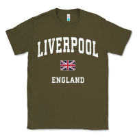 Army Green Liverpool England Vintage Athletic Sports Design Classic Tee - longCreatives