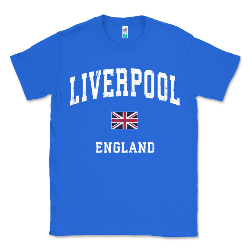 Liverpool England Vintage Athletic Sports Design Classic Tee by longCreatives | Teevron