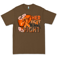 Cacao Her fight is our fight Kidney Cancer orange ribbon Premium Tee - NancyCooperArtShop