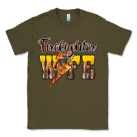 Army Green Firefighter wife lightning bolt Classic Tee - HowdyJamesFarm