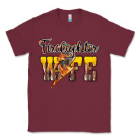 Burgundy Firefighter wife lightning bolt Classic Tee - HowdyJamesFarm