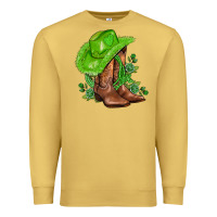 Antique Gold green  cowgirl and roses Premium Sweatshirt - AdoDesignShop