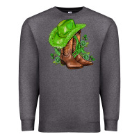 Charcoal Heather green  cowgirl and roses Premium Sweatshirt - AdoDesignShop