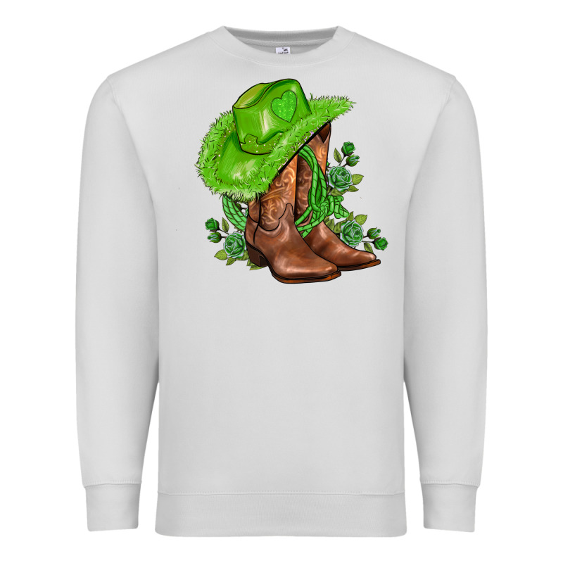 Green  Cowgirl And Roses Premium Sweatshirt by AdoDesignShop | Teevron
