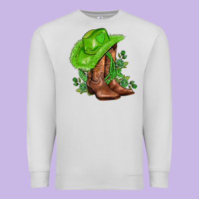Green  Cowgirl And Roses Premium Sweatshirt Designed By Adodesignshop