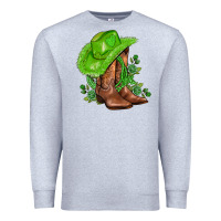 Heather Grey green  cowgirl and roses Premium Sweatshirt - AdoDesignShop