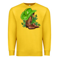 Lemon green  cowgirl and roses Premium Sweatshirt - AdoDesignShop