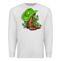 Oatmeal Heather green  cowgirl and roses Premium Sweatshirt - AdoDesignShop