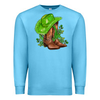 Ocean Blue green  cowgirl and roses Premium Sweatshirt - AdoDesignShop