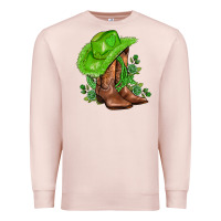 Pale Pink green  cowgirl and roses Premium Sweatshirt - AdoDesignShop