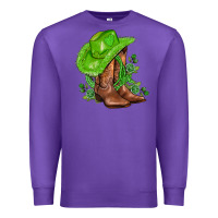 Purple green  cowgirl and roses Premium Sweatshirt - AdoDesignShop