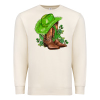Sandshell green  cowgirl and roses Premium Sweatshirt - AdoDesignShop