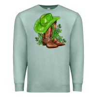 Seafoam green  cowgirl and roses Premium Sweatshirt - AdoDesignShop