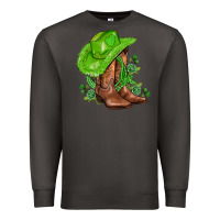 Smoke green  cowgirl and roses Premium Sweatshirt - AdoDesignShop