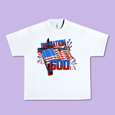 One Nation Under God 4th Of July Urban Heavy Tee Designed By Cowgirlartshop