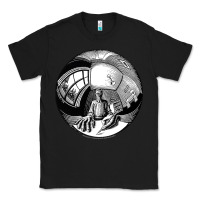 Black M.C. Escher Spherical Self Portrait Classic Tee - longCreatives