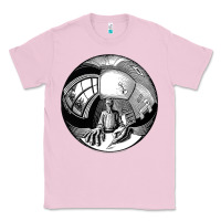 Bubblegum Pink M.C. Escher Spherical Self Portrait Classic Tee - longCreatives