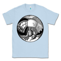 Dusty Blue M.C. Escher Spherical Self Portrait Classic Tee - longCreatives