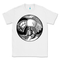 White M.C. Escher Spherical Self Portrait Classic Tee - longCreatives