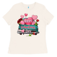 Bone Happy Valentine's day turquoise truck Ladies Tee - HowdyJamesFarm