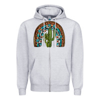 Heather Grey revize cactus gemstone rainbow Zipper Hoodie - Artiststas