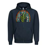 Navy revize cactus gemstone rainbow Zipper Hoodie - Artiststas